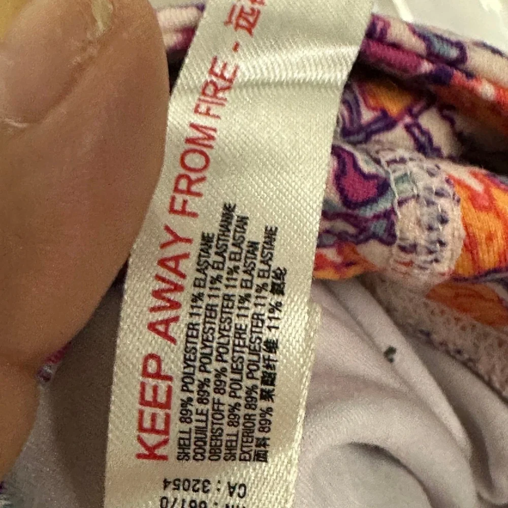 FP Movement Leggings Womens Size XS Purple Orange Floral High Waist Yoga Pockets